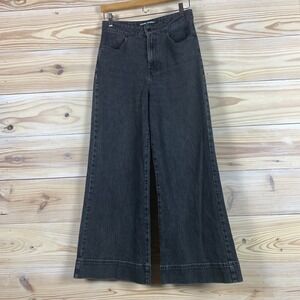 Social Tourist Jeans Women 6R W28 Black Wide Leg High Rise Denim